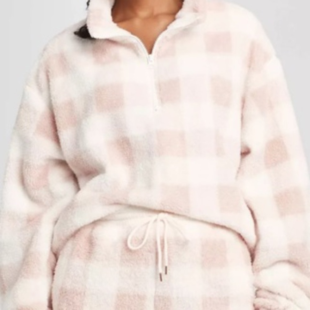 Pink Buffalo plaid Sherpa